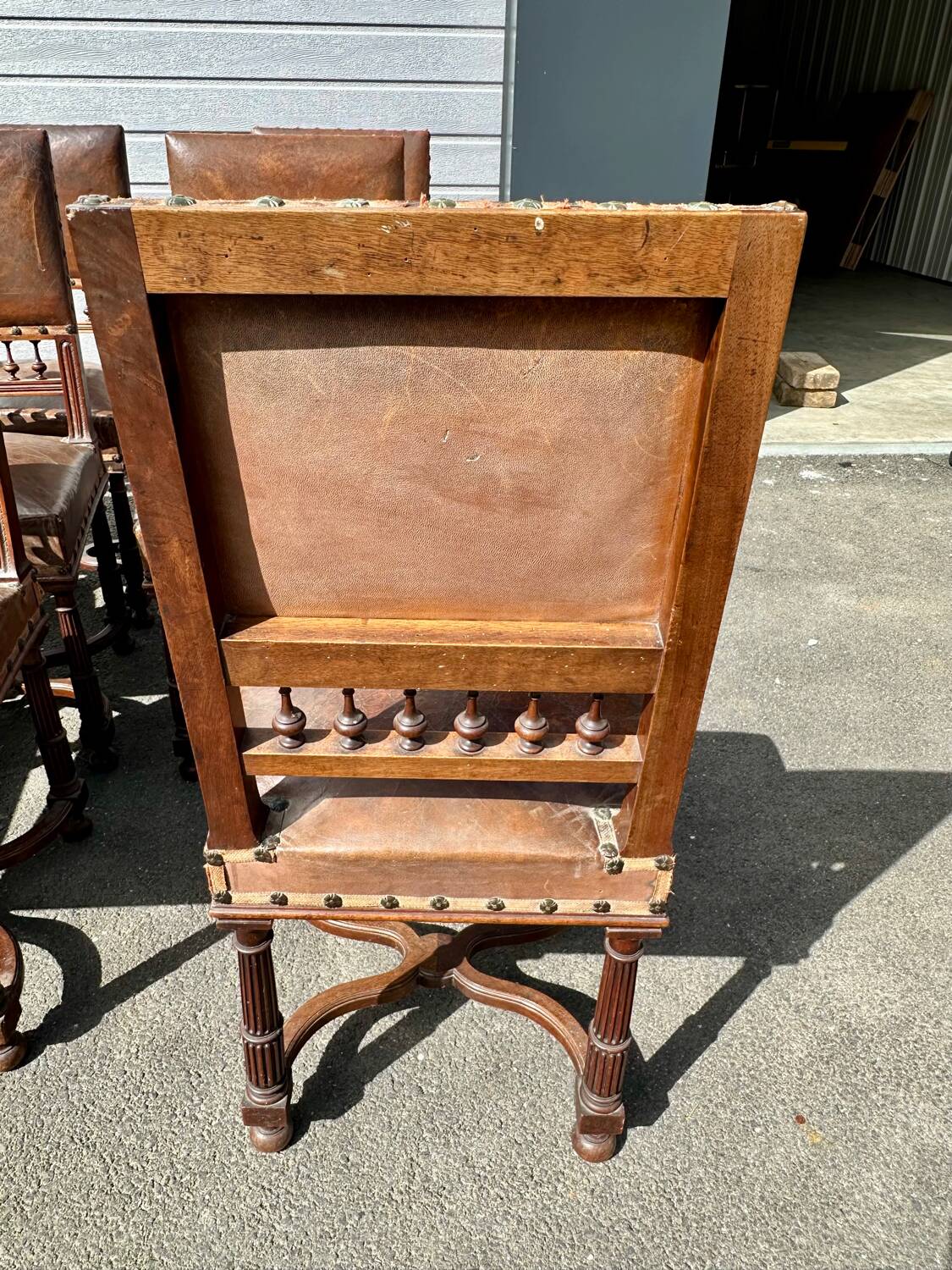 Set of 12 Henri II neo-Renaissance style walnut chairs