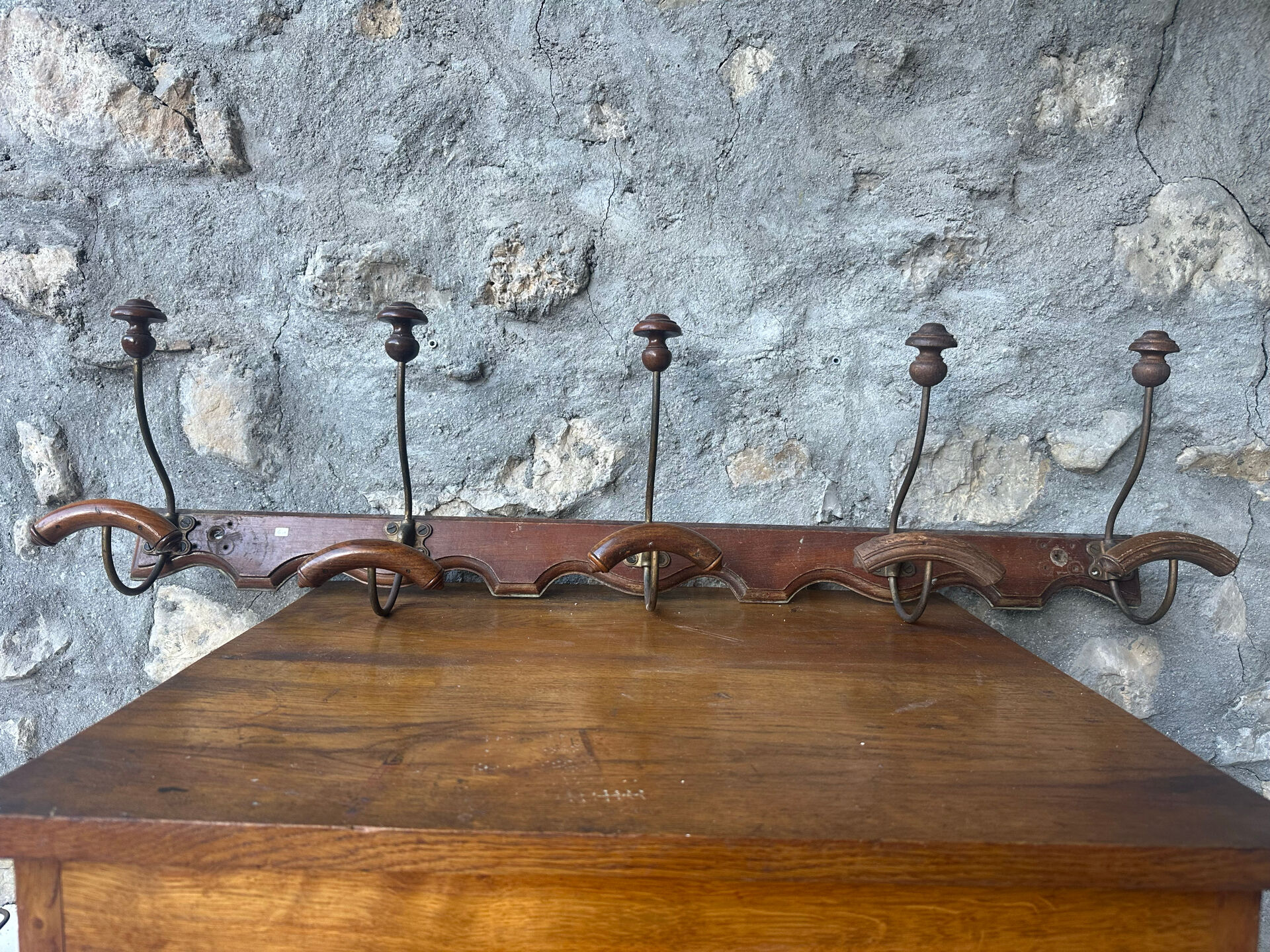 Portemanteau ancien 5 patères