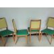 Suite of 4 vintage chairs compass feet