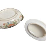 Cracked ceramic candy box with floral and gold decoration, 20th century