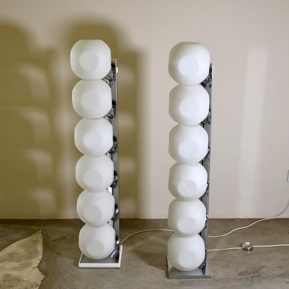 Floor lamp model 440 Space Age by Luci Italia, set of 2.
