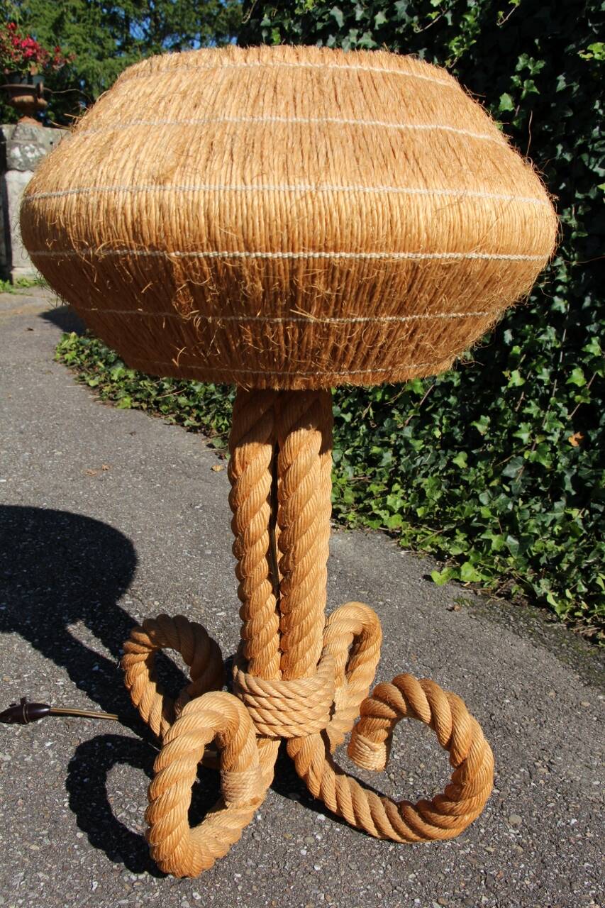 large rope and raffia lamp