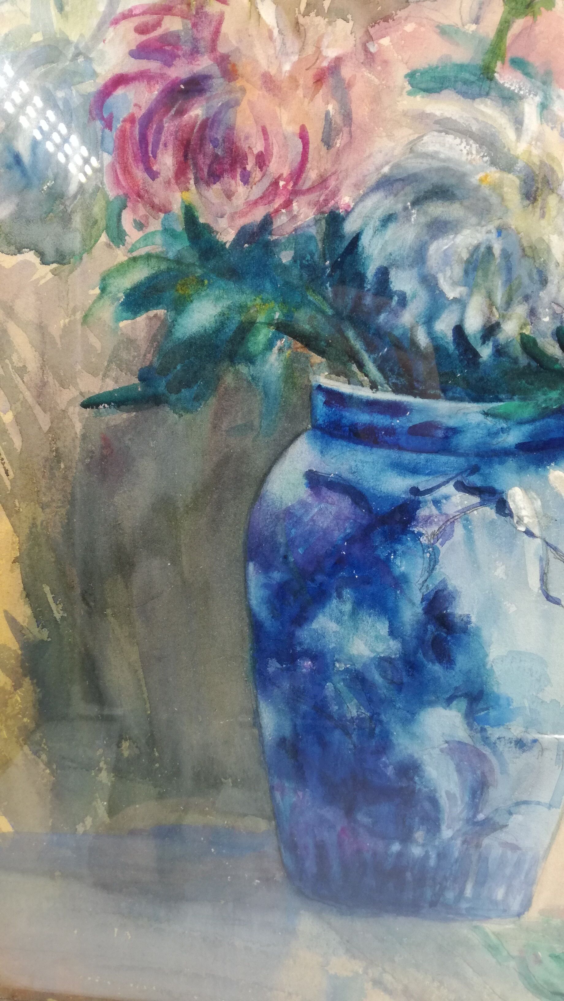 Table gouache on paper bouquet of flowers S.Leconte