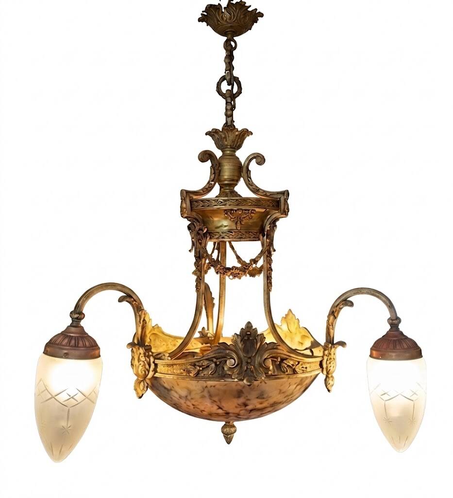 lustrous gold bronze and alabaster