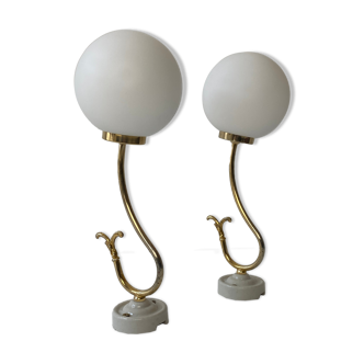 LOT 2 OLD OPALINEVINTAGE WALL LAMPS