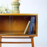 Midcentury showcase in walnut & glass, Drevovyroba Czechoslovakia 1969