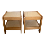 Pair of elm bedside tables