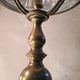 Solid brass lamp and its glass dome cut 1930 42x26 and 4kg