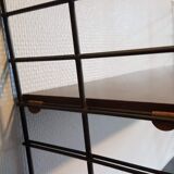 Wall shelf 2 planks tomado dark wood and black metal structure