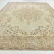 Tapis Vintage Beige Clair Motif Médaillon Floral Élégant, 354x458 Cm