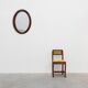 Deknudt Oval Wall Mirror with Walnut-Toned Frame and Gilt Inner Edge, Belgi