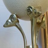 Curiosity object tripod brass and ostrich egg