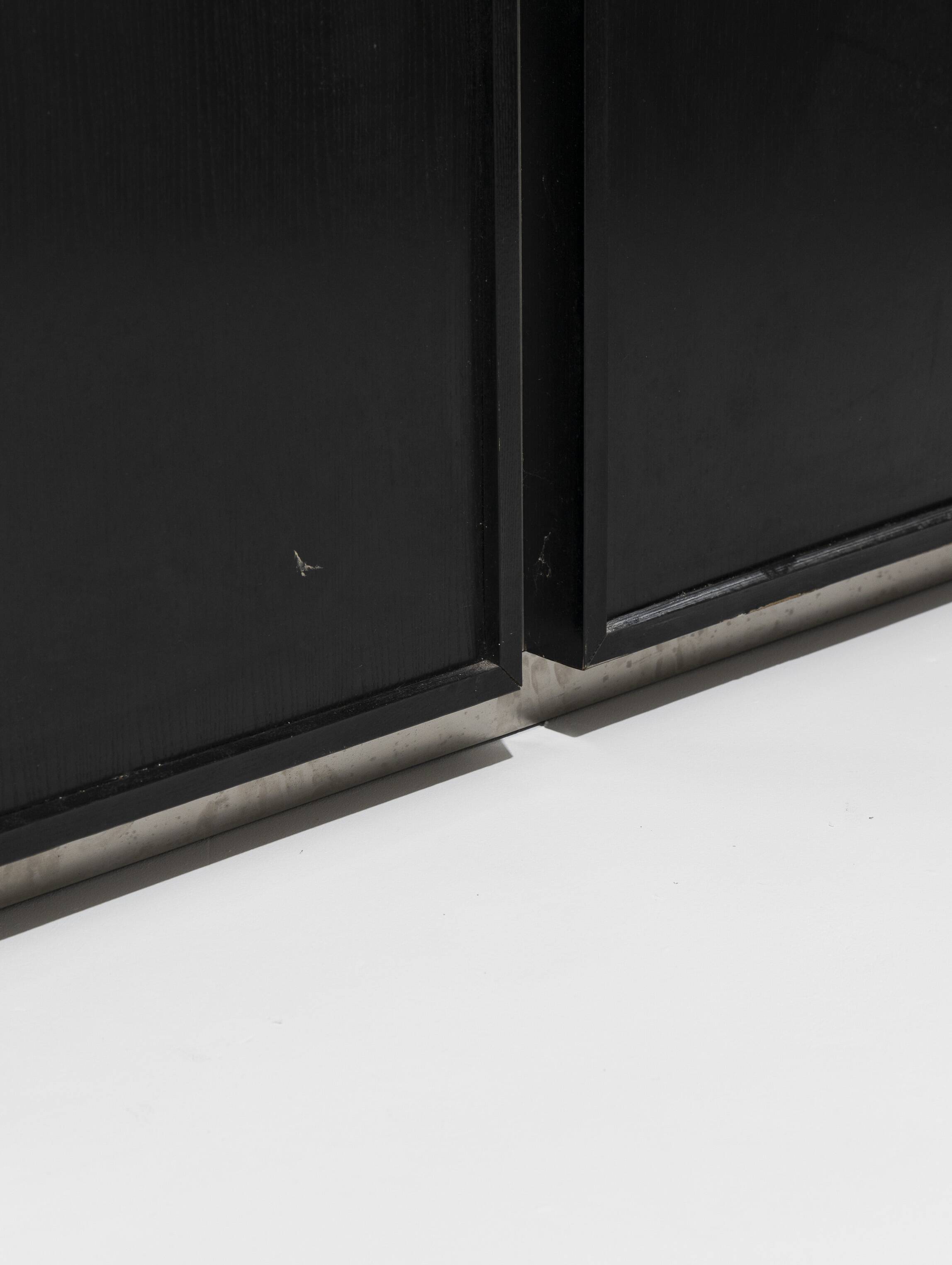 Brushed steel sideboard, lodovico acerbis, 1970s