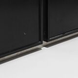 Brushed steel sideboard, lodovico acerbis, 1970s