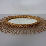 Italian rattan mirror, 1960s