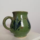 Vase with green handle