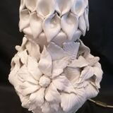 Large ceramic lamp from Manises with floral decoration  
-Circa 1960/1970