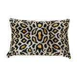 Coussin Ikat en velours panthère