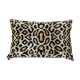 Ikat cushion in panther velvet