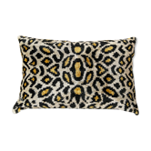 Coussin Ikat en velours panthère