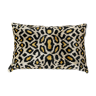 Ikat cushion in panther velvet