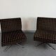 Pair of fabric and chrome steel armchairs, 1960s