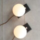 Lampes de chevet mid-century en laiton & opalin