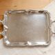 Vintage silver-plated service tray – Rococo handles