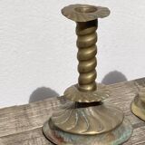 Berber candle holder in gilded brass