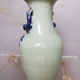 Vase celadon enamel white and blue chinese porcelain 19th