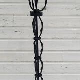Black wrought iron floor lamp attributed to Gilbert Poillerat