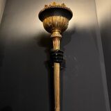 Pair of 19th Century Torchieres / Wall Lights in Gilded Wood and Bronze
