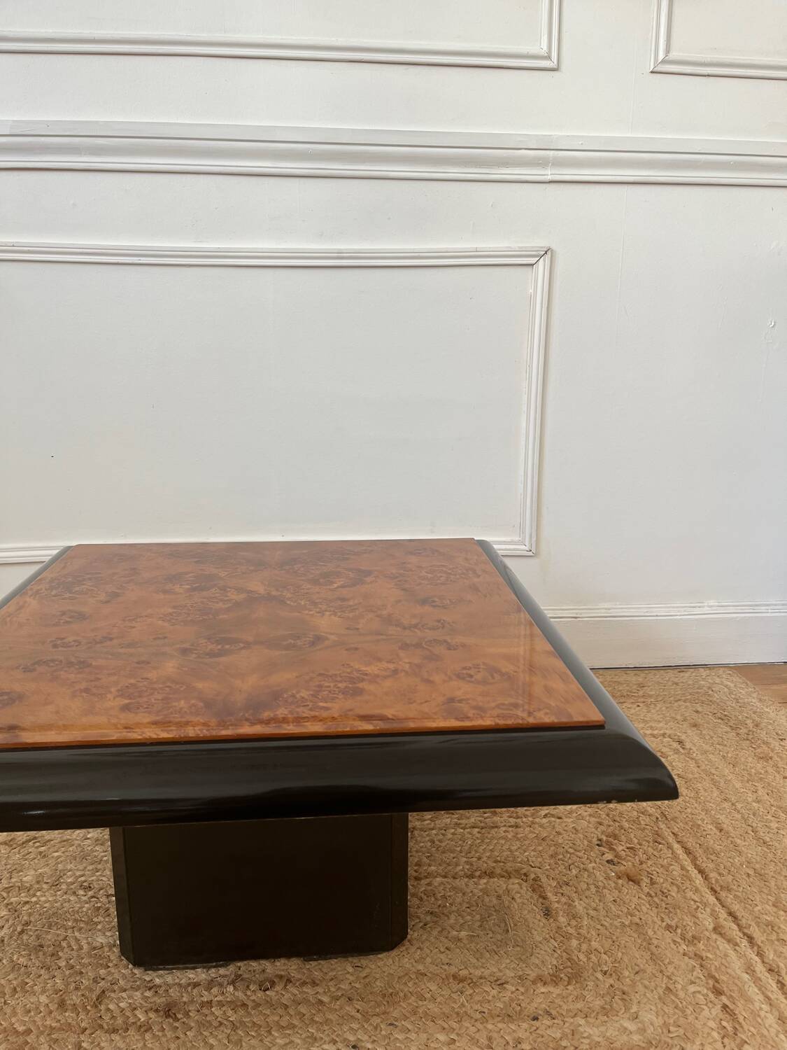 Vintage 70s elm burl coffee table