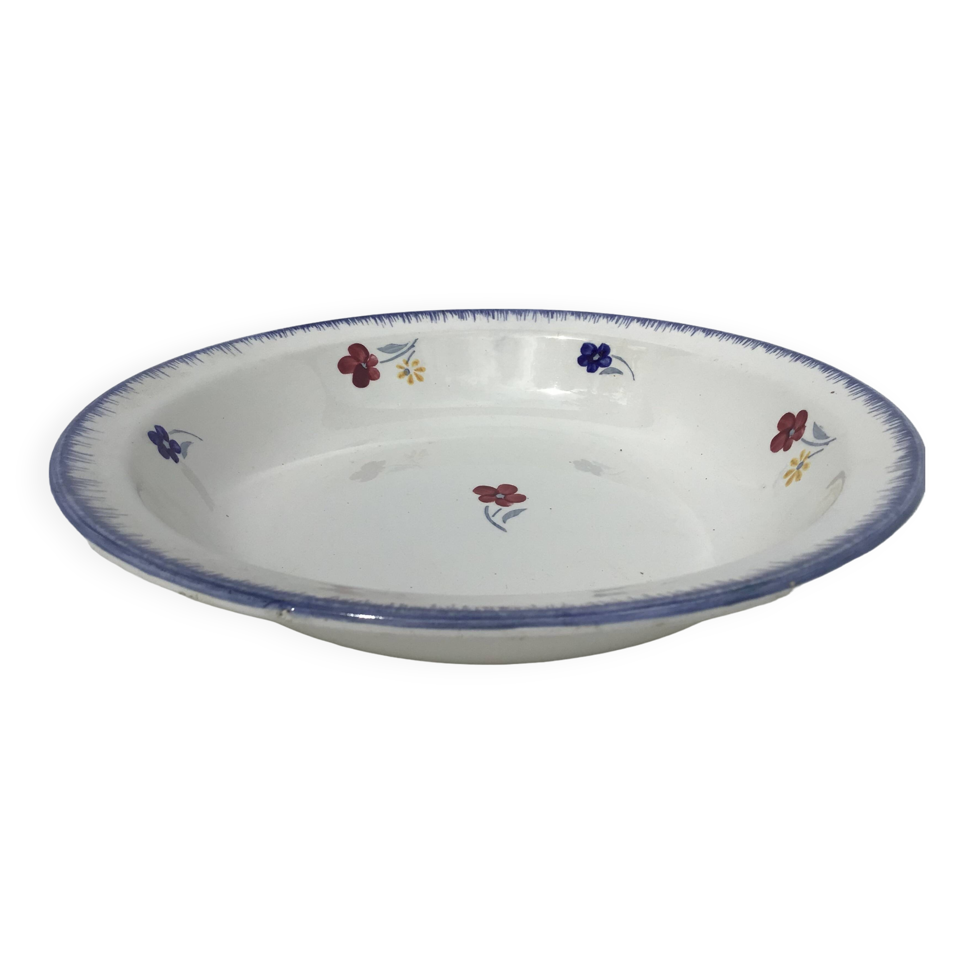 Mary Lou Digoin hollow dish blue edge diameter 25