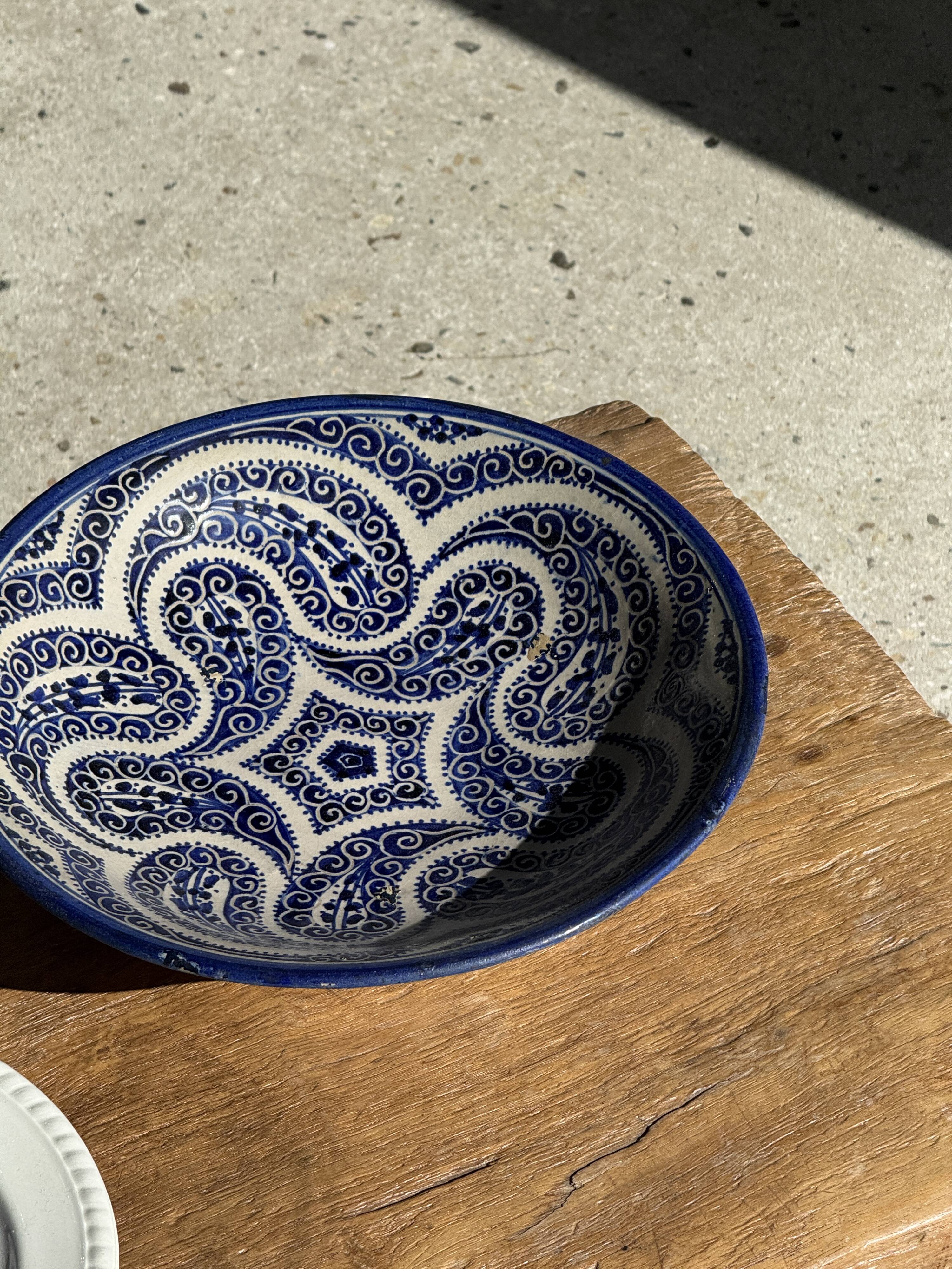 Coupe marocaine en céramique bleu de Fès D28