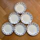 Vintage dessert plates with blue cherry pattern