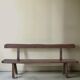 Brutalist bench made of solid elm by Olavi Hanninen, Aranjou edition 1950.