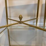 Vintage brass and glass nesting table