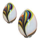 Pair of lamps in Murano glass