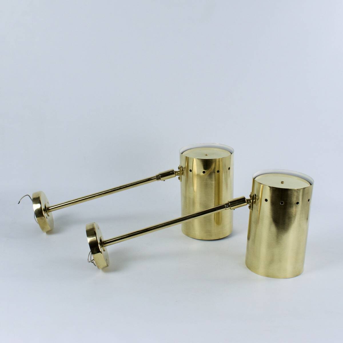 Large pair of brass wall or ceiling lights, 1960.