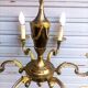 Superb 6-light chandelier in gilded bronze in Louis XVI style, in working condition.
