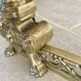 19th-century brass fireplace threshold bar