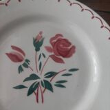 Set of six dessert plates in Badonviller iron earthenware FB year