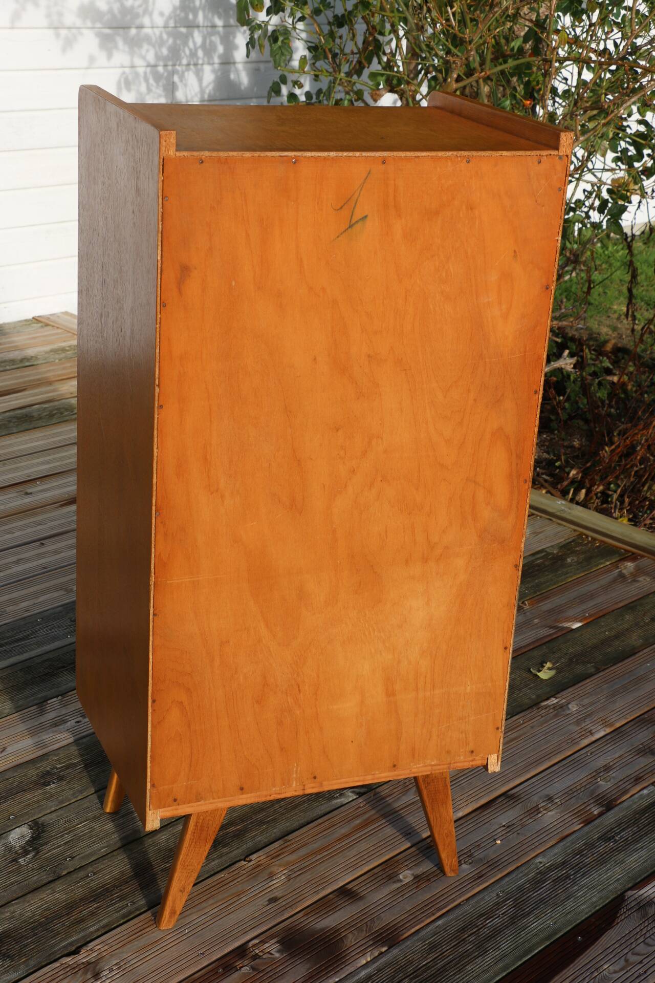 Chiffonnier 7 tiroirs chêne clair 1960