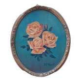 Tableau ovale roses