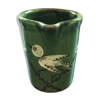 Pitcher green bird decoration