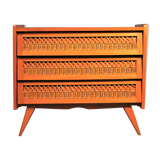 Chest of drawers rattan 3 drawer 1960 s