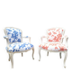 Pair of Louis XV style armchairs. New upholstery with "Coral" pattern.