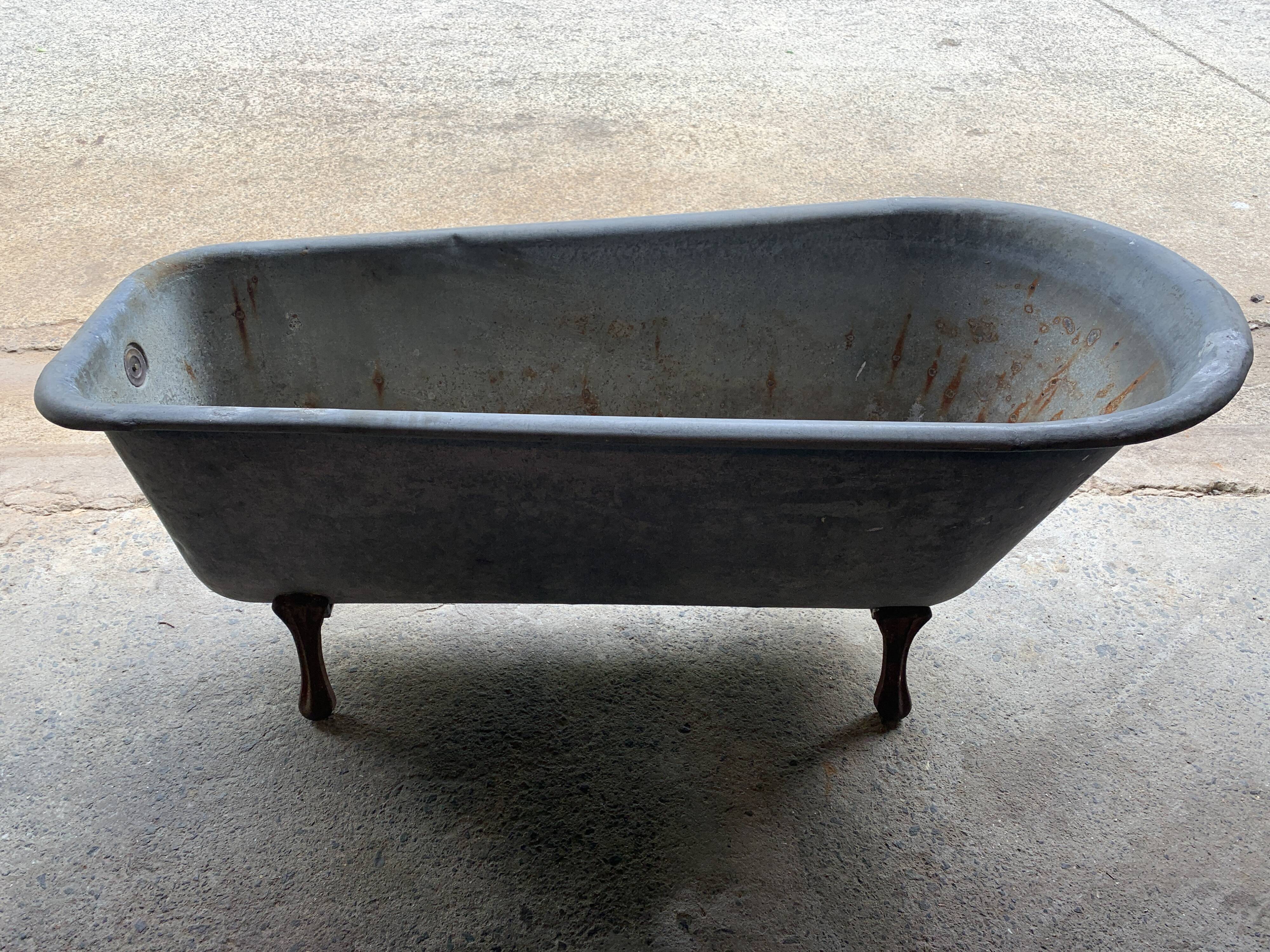 Ancient zinc bathtub