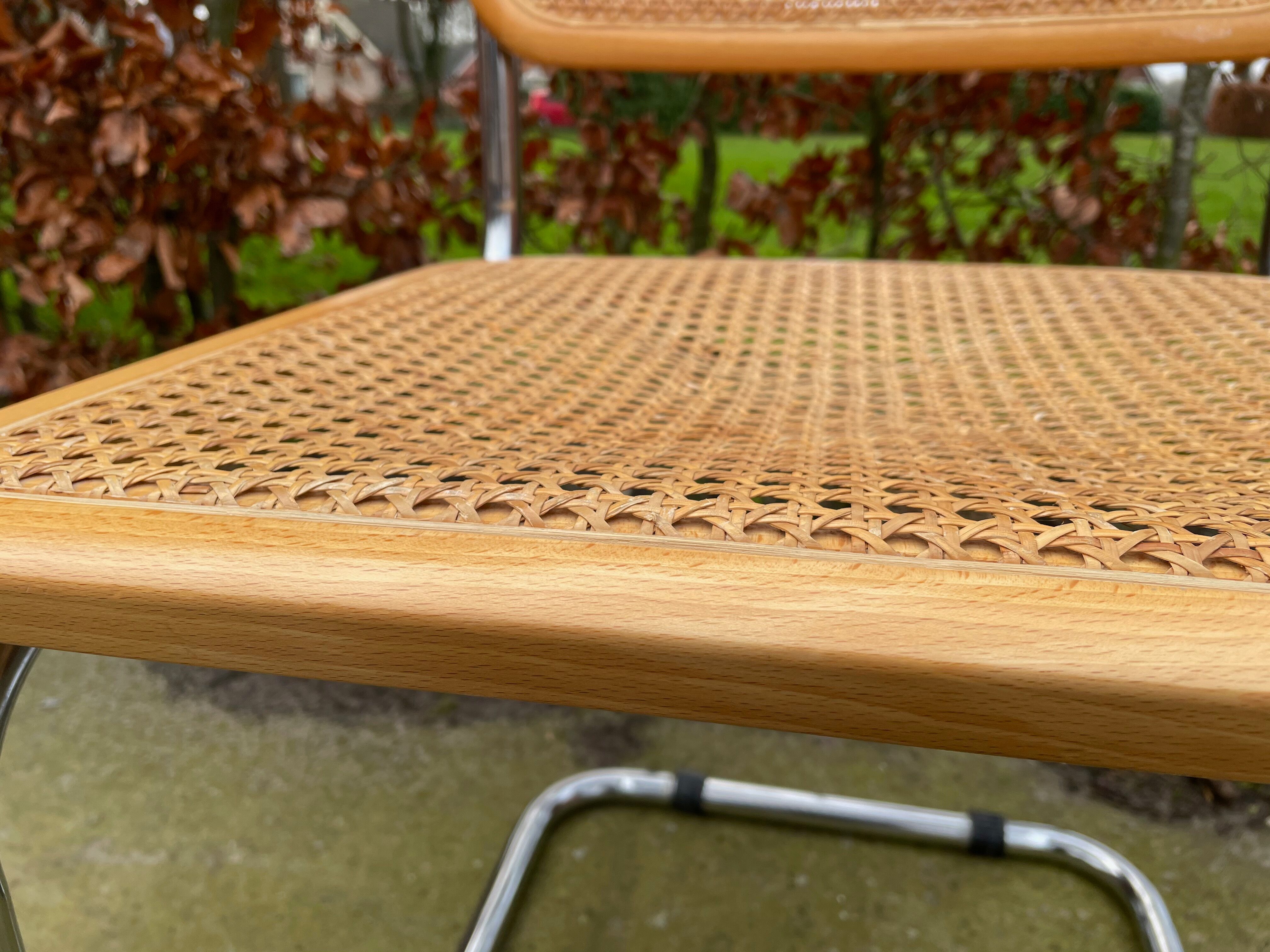 Lot of 4 Chairs Model Cesca designed by Marcel Breuer